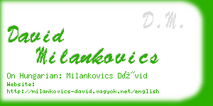 david milankovics business card